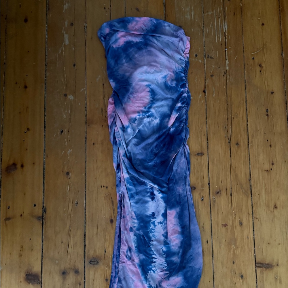 Blue and Pink Tie-Dye Maxi Dress